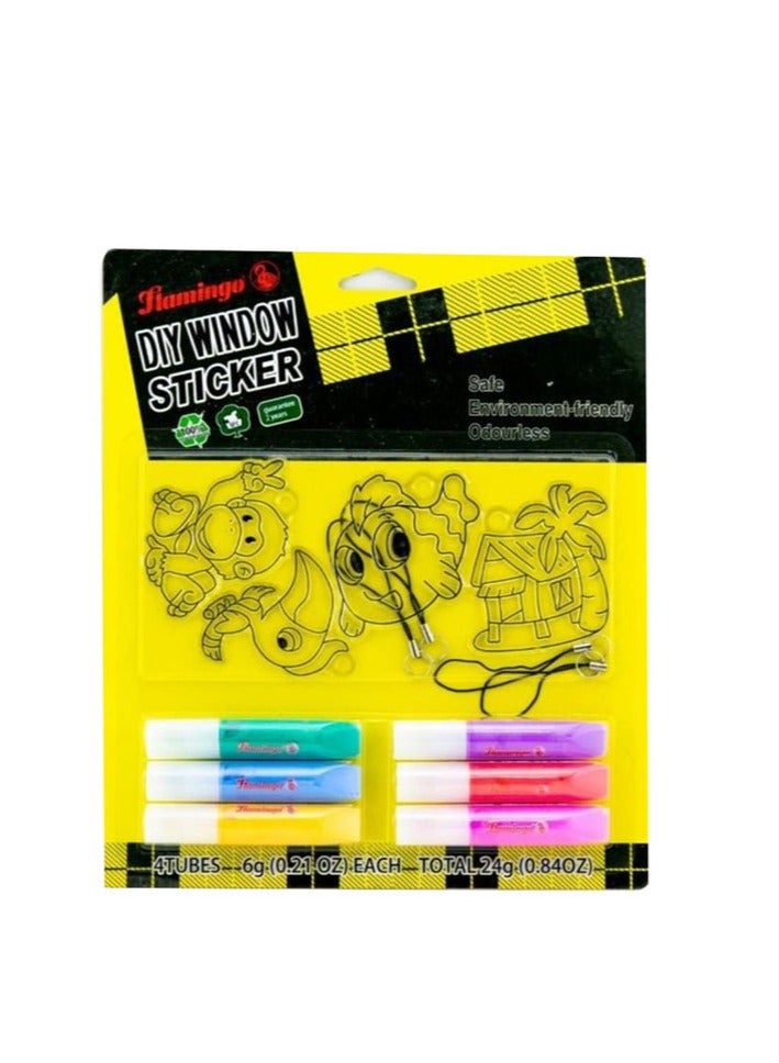 Flamingo Diy Window Sticker, 4 Pieces, Multicolour - Image 2