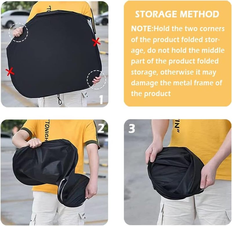 Car Shade Front Windshield-Portable Folding Strong UV&Heat Resistant Sun Blocker- Keeps Car Cool,Universal Windshield Cover Sun Shade Fit Car, Truck, SUV (XL(62.99 * 33.46inch)) | UV&Heat Resistant Sun Blocker- Keeps Car Cool,Universal Windshield Cover Sun Shade Fit Car, Truck, SUV XL(62.99*33.46inch) - Image 5