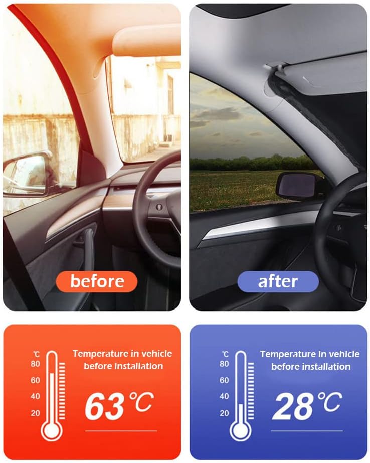 Car Shade Front Windshield-Portable Folding Strong UV&Heat Resistant Sun Blocker- Keeps Car Cool,Universal Windshield Cover Sun Shade Fit Car, Truck, SUV (XL(62.99 * 33.46inch)) | UV&Heat Resistant Sun Blocker- Keeps Car Cool,Universal Windshield Cover Sun Shade Fit Car, Truck, SUV XL(62.99*33.46inch) - Image 3