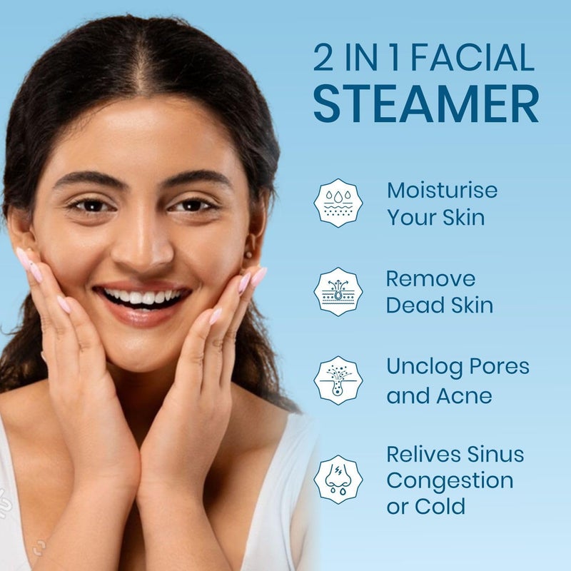 MEDTECH 2 in 1 Vaporizer for Cold Cough Steamer for Face Steam Steam Inhaler Vaporizer Machine Facial Steamer and Steam Inhaler for Cold Cough Sinus Suitable for Men Women Kids VAP01 - Image 2