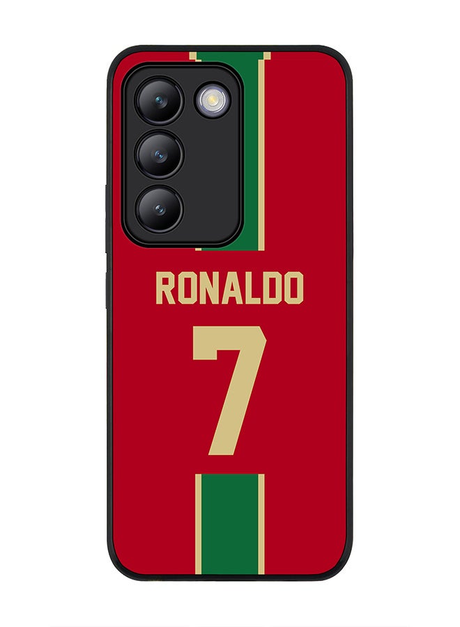 Stylizedd Rugged Black edge case for Vivo V30 Lite 5G, Slim fit Case Flexible TPU Gel Thin Cover -  Football Team - Portugal, Player Name - Ronaldo - Image 1