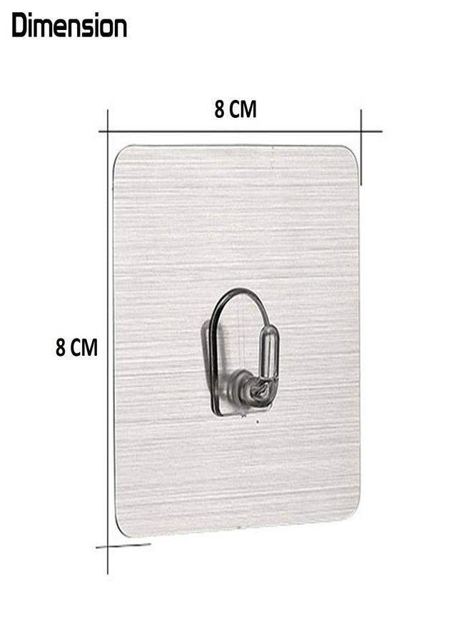 CLICKSY Self Adhesive Wall Hooks Heavy Duty 3 Kg (Max) Each Hook Nail Free Sticky Hangers with Reusable Utility Towel Bath Ceiling and Kitchen [ 4-pcs ] - Image 4