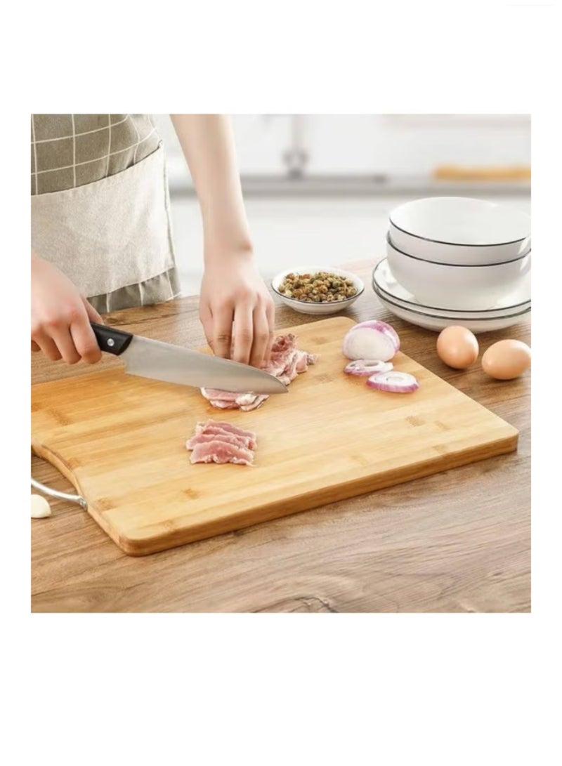 THE ARTFUL BLEND Bamboo Cutting Board, Wooden Chopping Board, Use for normal day to day, Durable bamboo cutting board with built-in handle | 36cm x 26cm  - Image 1