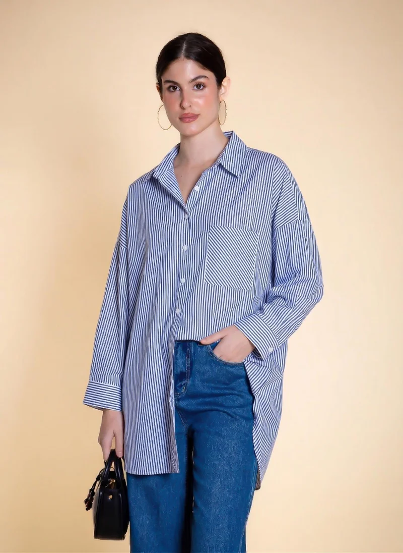 شايبس OVERSIZED STRIPED SHIRT