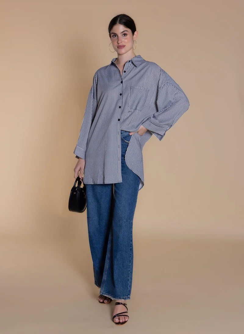 شايبس OVERSIZED STRIPED SHIRT