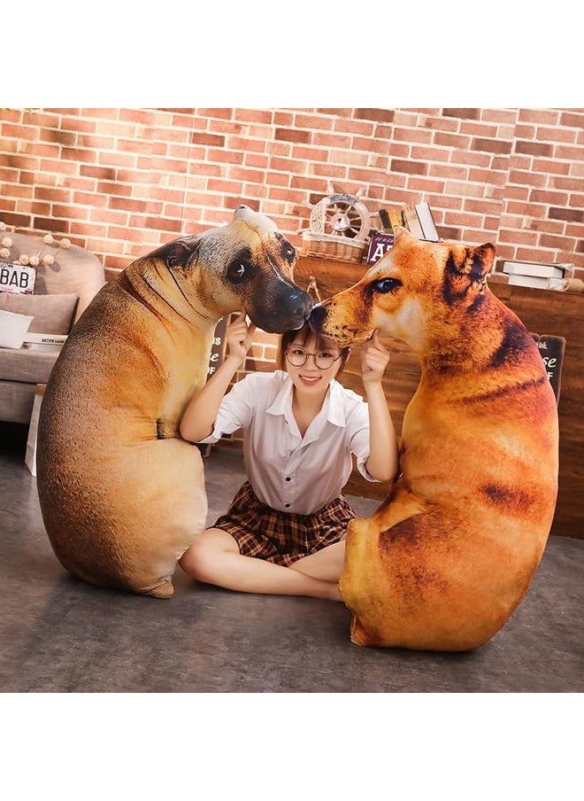 XIAOHONG 3D Dog Throw Pillow Stuffed Animal Throw Plushie Cushion Pillow Doll 3D Simulation Dog Plush Stuffed Animal Cushion Pillow Toy For Kids,Sofa Chair Home Decor (Hound)  - Image 3