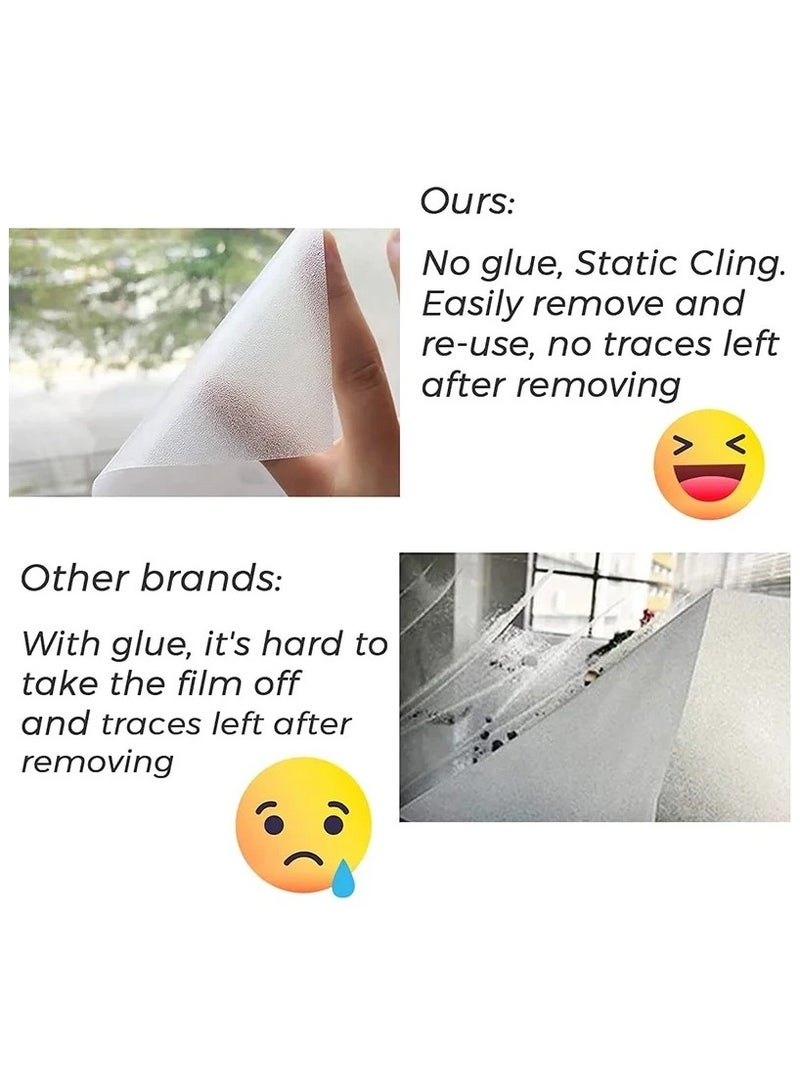 AROAQ Anti Peeping Window Privacy Film, Frosted Vinyl, Glass Tint Films, Solar Protection, Window Sticker, Static Cling, Frosted, Shower Screens - Image 3