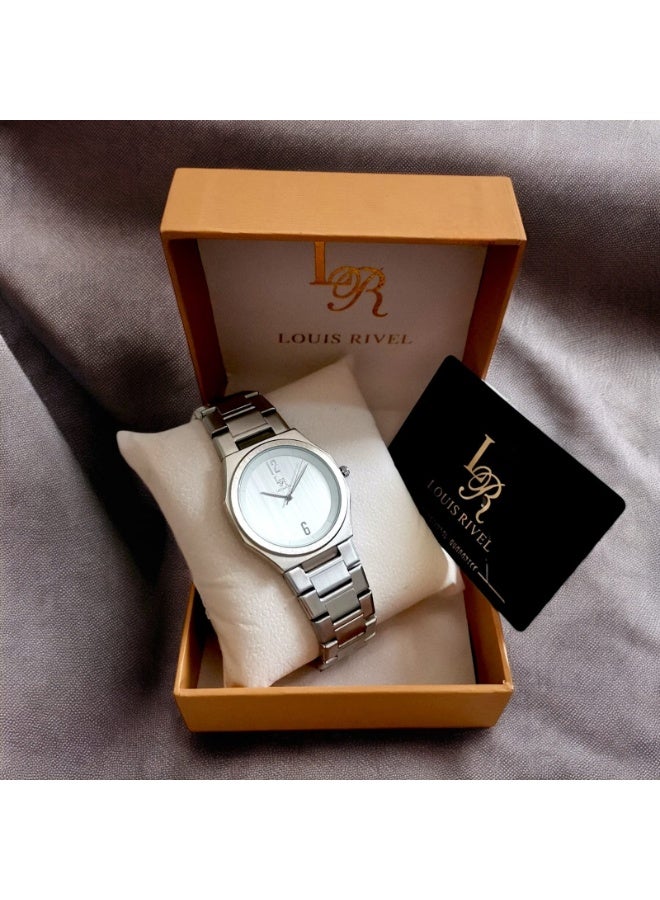 LOUIS RIVEL Men's Stainless Steel Analog Quartz Watch, Easy to Read Fashion Design Waterproof, Classic Luxury Wristwatch with Large Face - Image 1