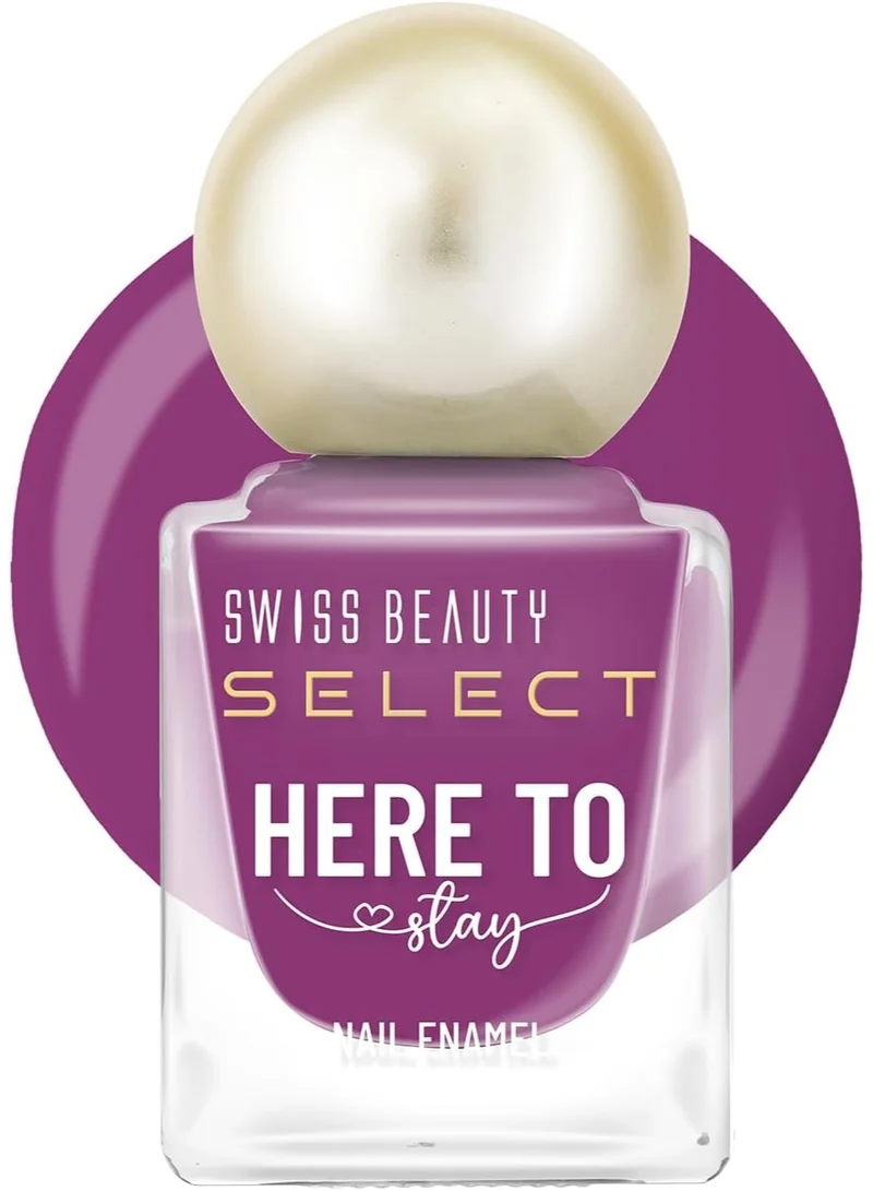 سويس بيوتي Swiss Beauty Select Here to Stay Nail Enamel with High gloss finish | Waterproof & Long-Lasting | Non - stain chip resistant | Shade- Winter Magenta, 12ml |