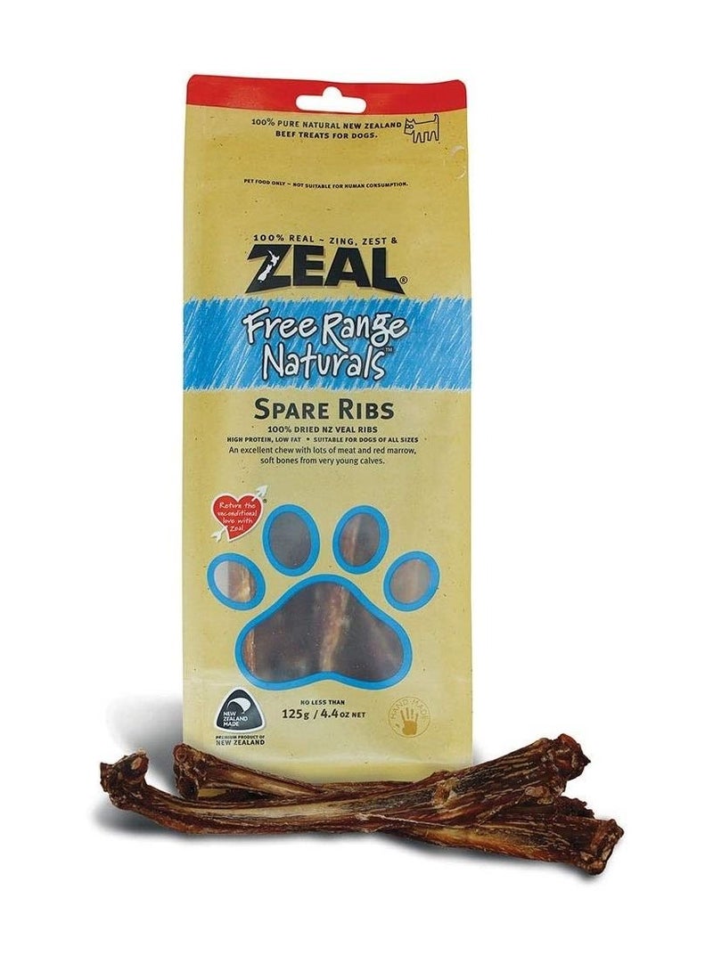 zeal Free Range Naturals Spare Ribs Dog Treats 125g