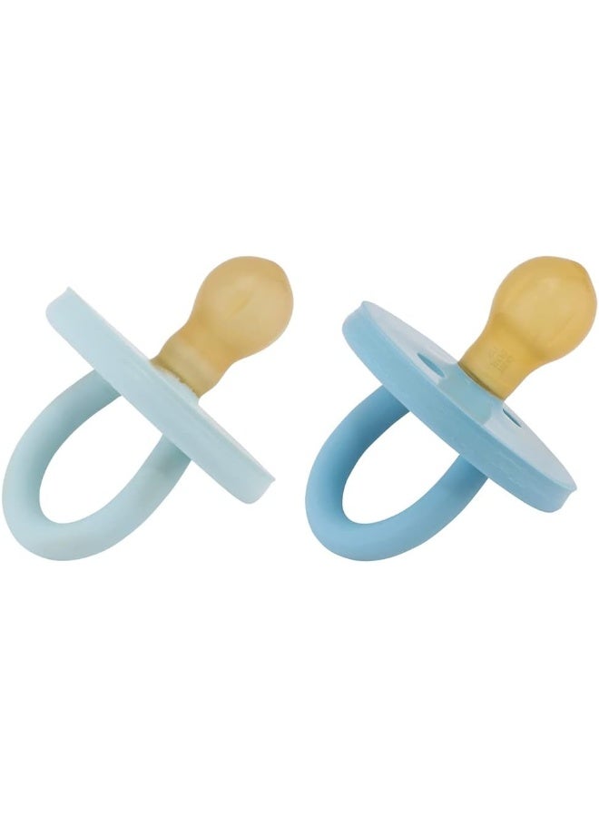 هيفيا HEVEA BumiBÃ©bÃ© Round Pacifiers 2-Back 3-36 Months (Sky Blue  Denim) - Image 1