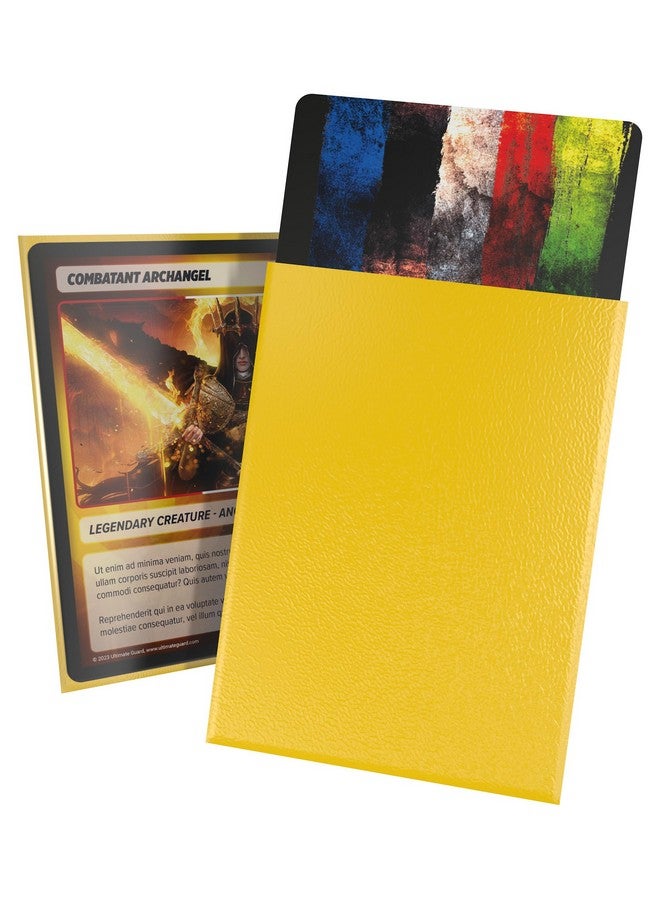 Ultimate Guard Cortex Outer Card Sleeves, 100 Standard Size TCG Sleeves, 66 x 91mm, Yellow Back, Matte Finish, No PVC & Acid-Free, High Clarity - Image 1