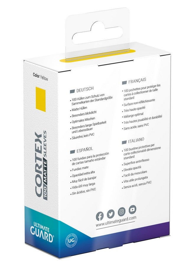 Ultimate Guard Cortex Outer Card Sleeves, 100 Standard Size TCG Sleeves, 66 x 91mm, Yellow Back, Matte Finish, No PVC & Acid-Free, High Clarity - Image 4