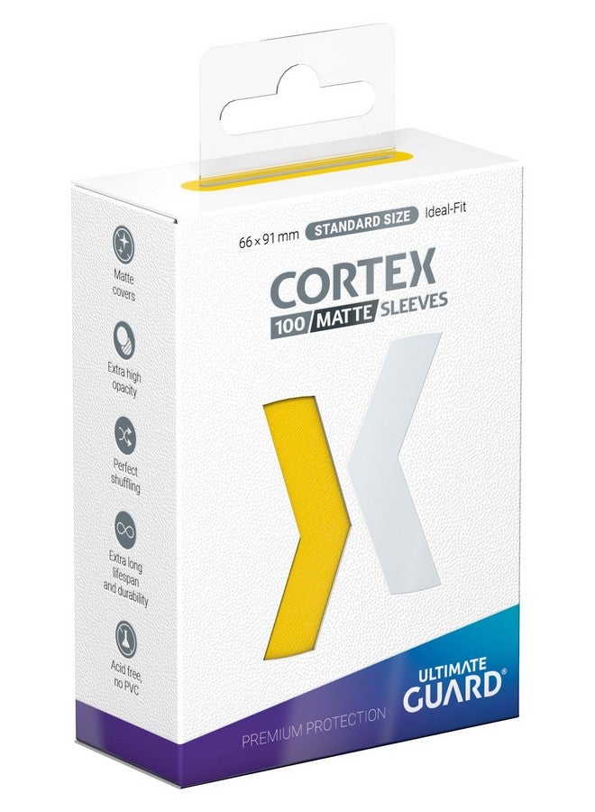 Ultimate Guard Cortex Outer Card Sleeves, 100 Standard Size TCG Sleeves, 66 x 91mm, Yellow Back, Matte Finish, No PVC & Acid-Free, High Clarity - Image 2