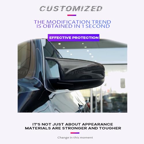 Venveal Side Mirror Covers Compatible with B-MW X5 E70 2006-2013 X6 E71 E72 2007-2014, Door Rearview Mirror Cap Replacement,Bonus Blind Spot Mirrors Included (Carbon Black) - Image 5