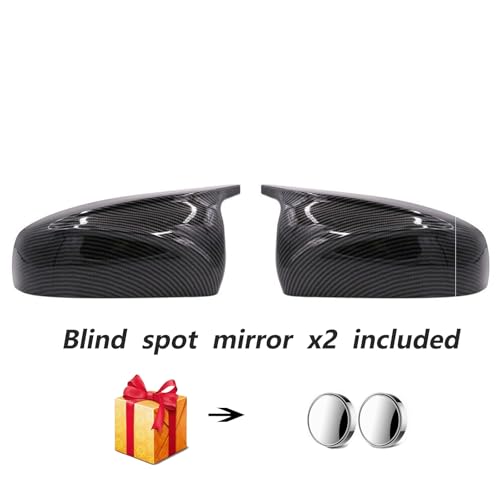 Venveal Side Mirror Covers Compatible with B-MW X5 E70 2006-2013 X6 E71 E72 2007-2014, Door Rearview Mirror Cap Replacement,Bonus Blind Spot Mirrors Included (Carbon Black) - Image 2