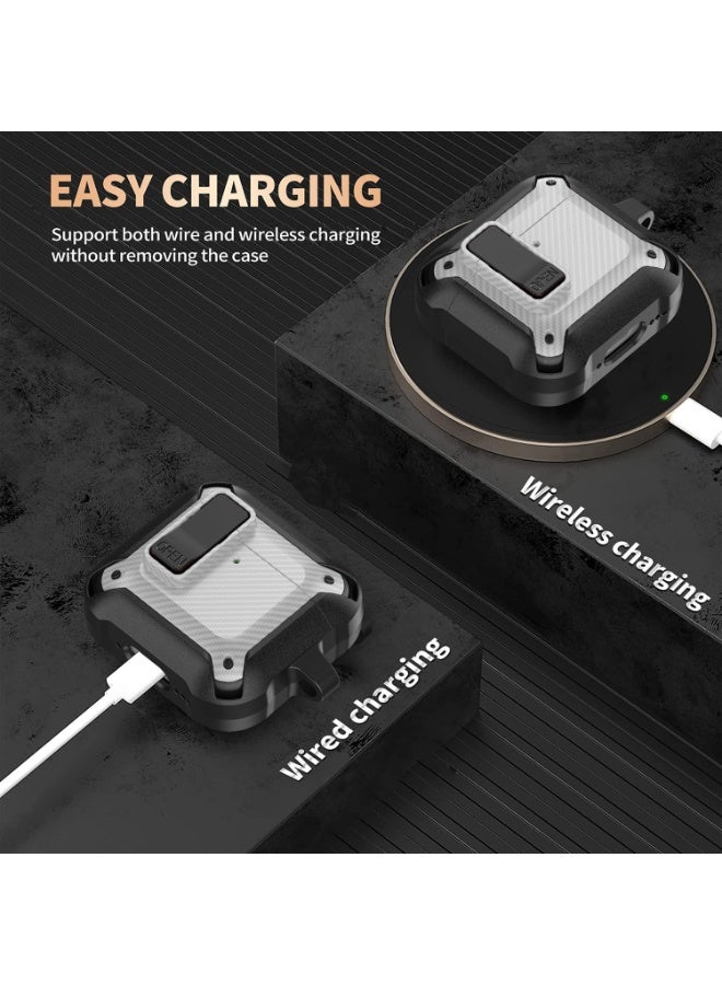 ANYOGRO Airpods 4 Case Cover with Cleaning Kit, PC Material with Secure Lock Rugged Cover for Airpods 4th Generation 2024 Case Front LED Visible - Image 4