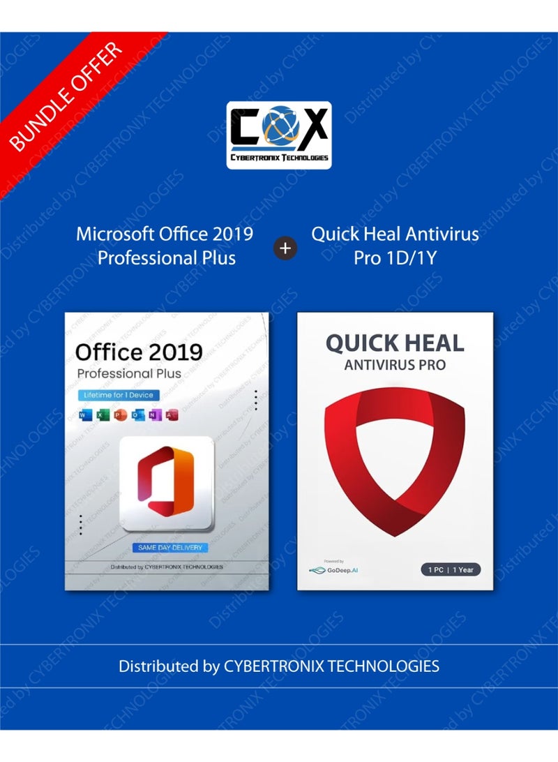 Quick Heal Office 2019 Professional Plus - Lifetime Subscription for 1 Device + Quick Heal Antivirus Pro for 1 Window Device 1 Year |Digital License | SAME DAY DELIVERY - Image 1