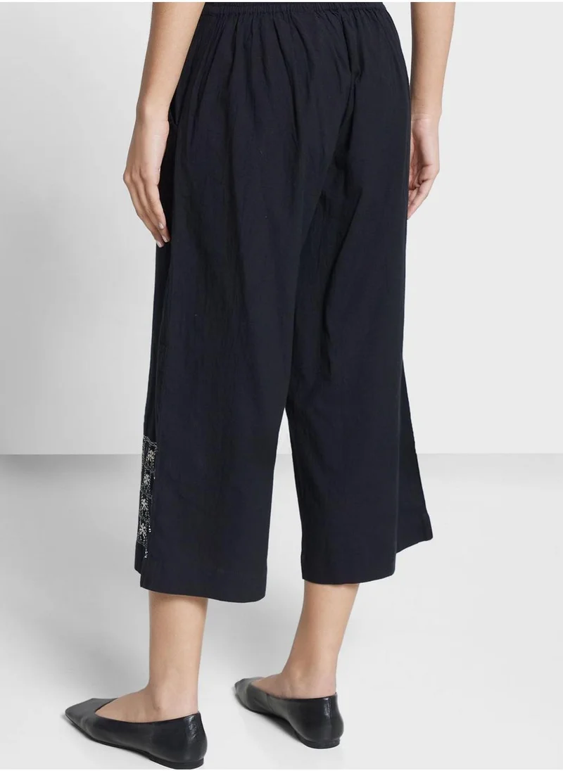Fabindia Embroidered High Waist Pants