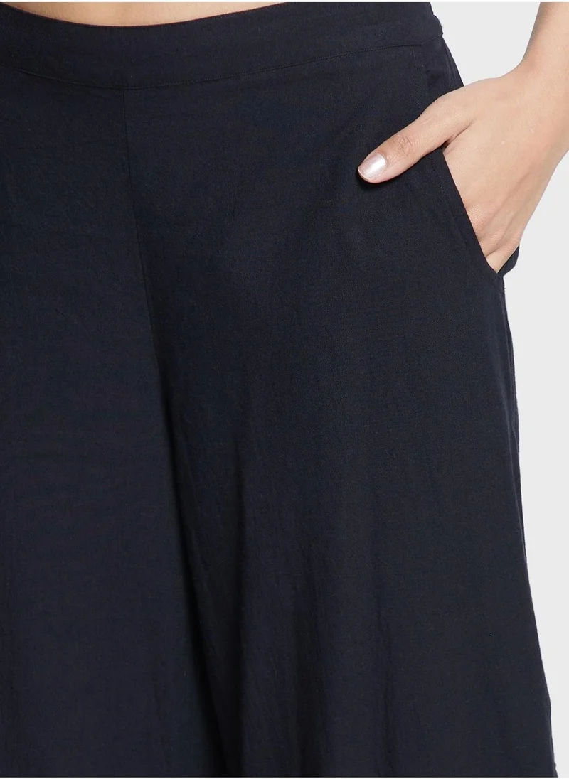 Fabindia Embroidered High Waist Pants