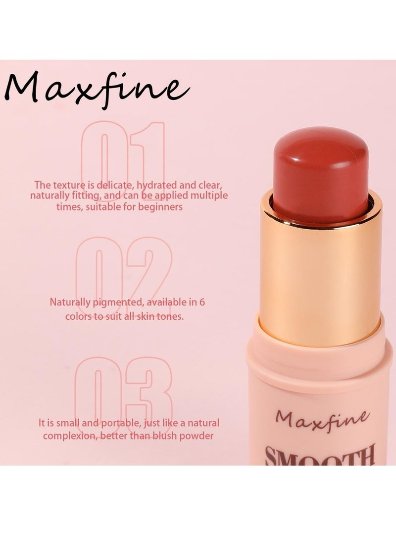 Maxfine Smooth Facial Blush Stick 3 in 1 Multi Stick for Lipstick Blush and Eyeshadow Professional Facial Makeup Multi Stick for Lips Cheeks and Eyes Long Lasting Blusher Tinted Moisture Stick 04  - Image 2