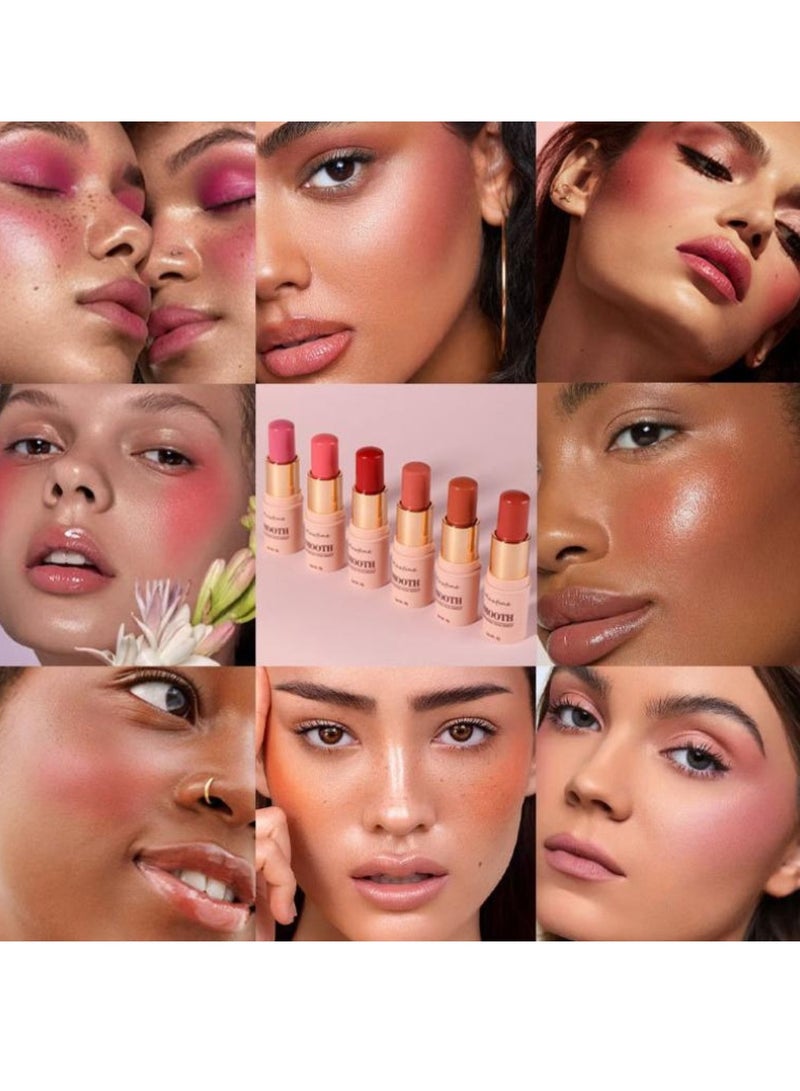 Maxfine Smooth Facial Blush Stick 3 in 1 Multi Stick for Lipstick Blush and Eyeshadow Professional Facial Makeup Multi Stick for Lips Cheeks and Eyes Long Lasting Blusher Tinted Moisture Stick 04  - Image 4