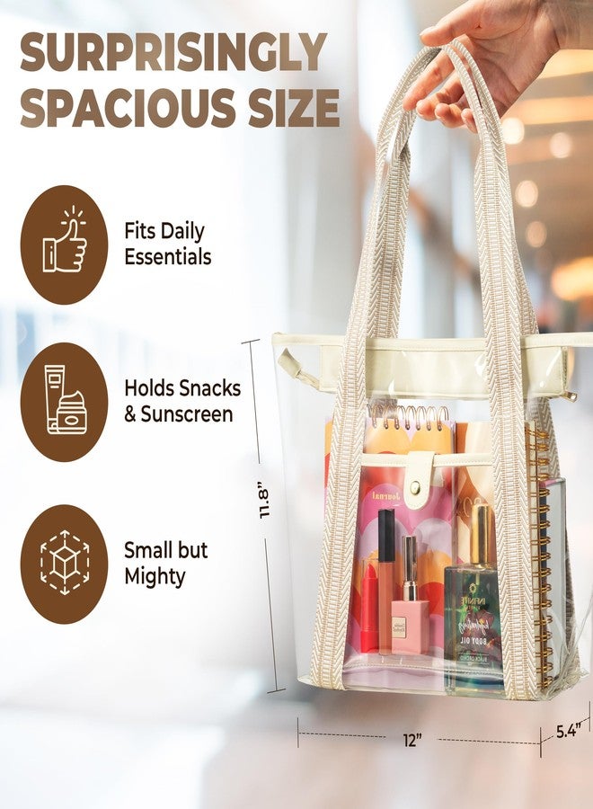 Handy Laundry Premium Clear Tote Bag - Large Transparent Bag for Stadium Events, Beach, Work or Shopping, Clear, 12-15"L x 5.4"W x 11.8"H, Zipper & Front Pocket - Image 2