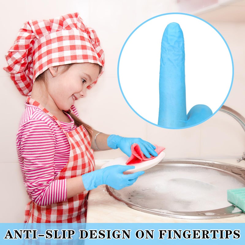 Cuffbow 50 Pairs Kids Gloves Disposable Ages 5-12 Kids Cleaning Latex Gloves for Crafting Painting Gardening Cooking (Multicolored) - Image 5