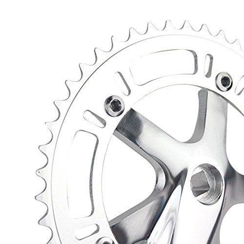SENQI 46T Single Speed Fixed Gear Crankset Cranks (Silver) - Image 2