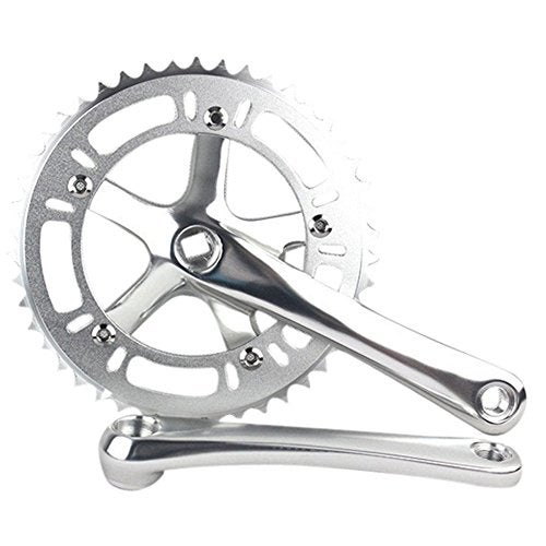 SENQI 46T Single Speed Fixed Gear Crankset Cranks (Silver) - Image 1