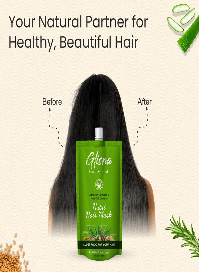 Glisna Natural Nutri Hair Mask with Rosemary and Methi Seeds for Dandruff and Hairfall Control I Promotes Thick and Shiny Hair I Conditioning and Frizz Free Mask I All Hair Types (40g x 2 Pack) - Image 5