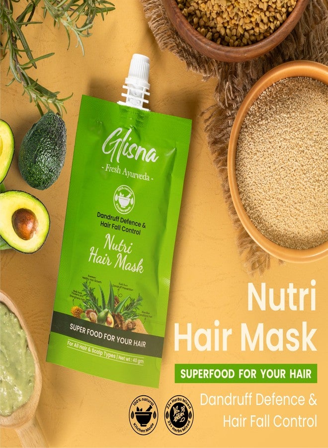 Glisna Natural Nutri Hair Mask with Rosemary and Methi Seeds for Dandruff and Hairfall Control I Promotes Thick and Shiny Hair I Conditioning and Frizz Free Mask I All Hair Types (40g x 2 Pack) - Image 2