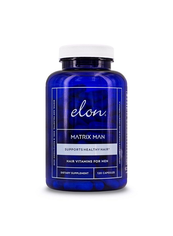 Elon ماتريكس مان - فيتامينات نمو الشعر للرجال - فيتامينات الشعر من ساو بالميتو والبيوتين للشعر الخفيف - فيتامينات شعر الرجال لنمو اللحية - مكملات تساقط الشعر للرجال (120 كبسولة) - Image 1