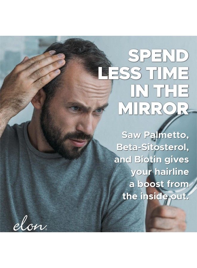 Elon ماتريكس مان - فيتامينات نمو الشعر للرجال - فيتامينات الشعر من ساو بالميتو والبيوتين للشعر الخفيف - فيتامينات شعر الرجال لنمو اللحية - مكملات تساقط الشعر للرجال (120 كبسولة) - Image 4