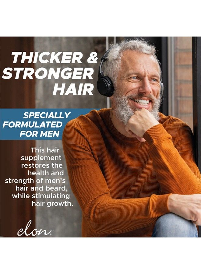 Elon ماتريكس مان - فيتامينات نمو الشعر للرجال - فيتامينات الشعر من ساو بالميتو والبيوتين للشعر الخفيف - فيتامينات شعر الرجال لنمو اللحية - مكملات تساقط الشعر للرجال (120 كبسولة) - Image 5