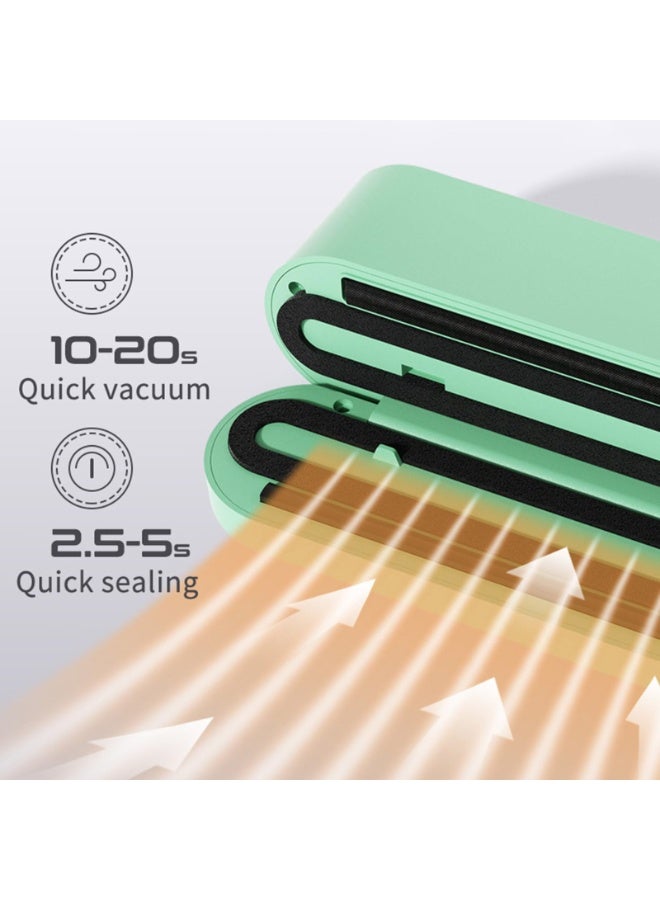 سکیلو آلة   Mini Food Vacuum Sealing Machine لاسلكية قابلة لإعادة الشحن، مزودة بشاشة رقمية لحفظ الأطعمة الجافة والرطبة، متوافقة مع حاويات التفريغ، جهاز تخزين طعام صغير الحجم، لون أخضر - Image 5