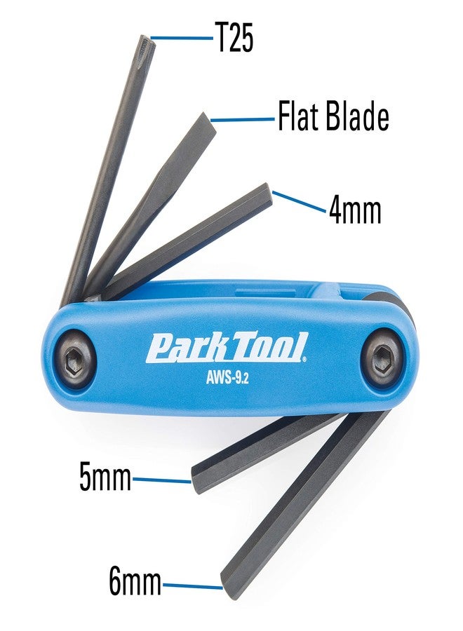 بارك تول طقم مفتاح سداسي ومفك براغي قابل للطي AWS-9.2 من Park Tool، أزرق - Image 3