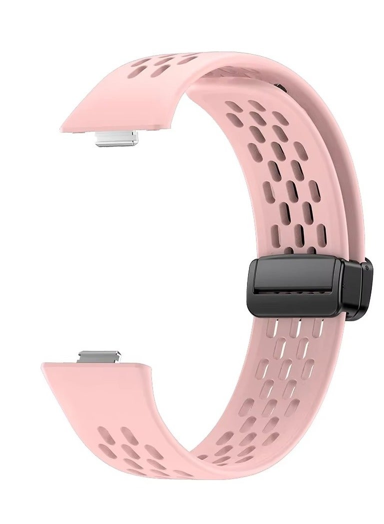 Silicone Strap for Huawei Watch Fit 3 Sports Magnetic Bracelet Breathe Wristband Correa Replacement Belt (Pink)  - Image 3