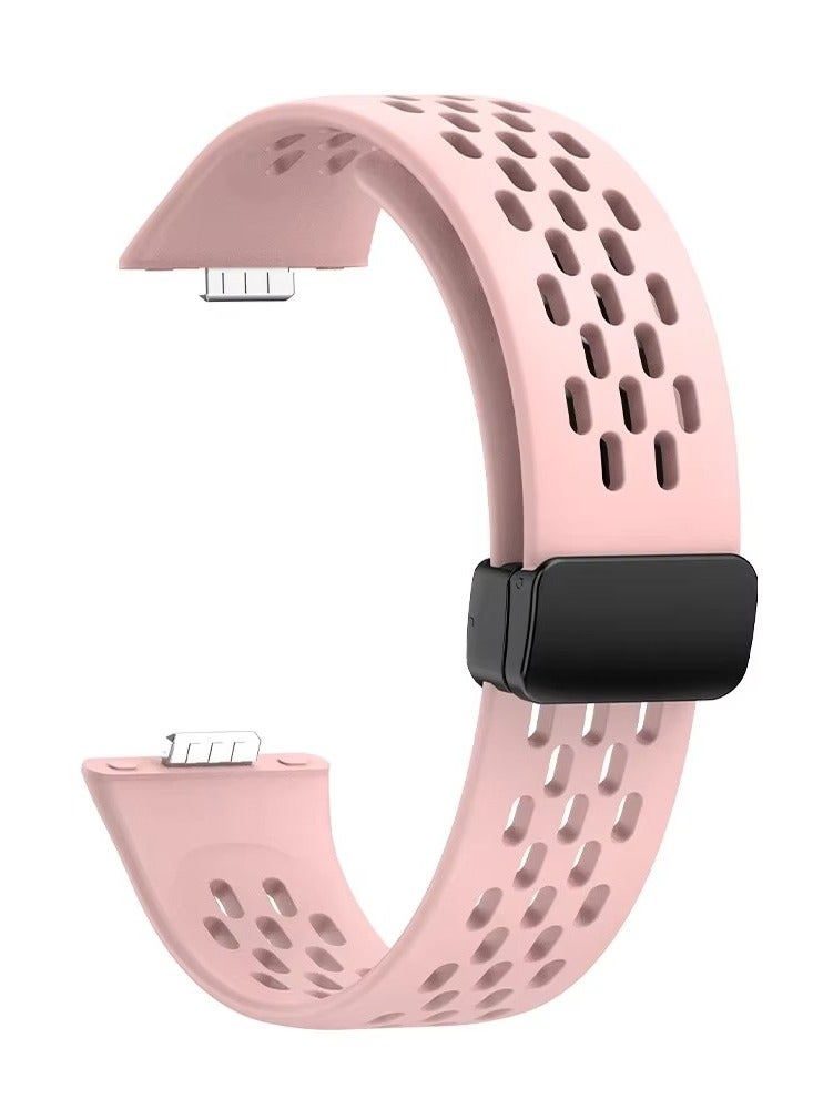 Silicone Strap for Huawei Watch Fit 3 Sports Magnetic Bracelet Breathe Wristband Correa Replacement Belt (Pink)  - Image 2