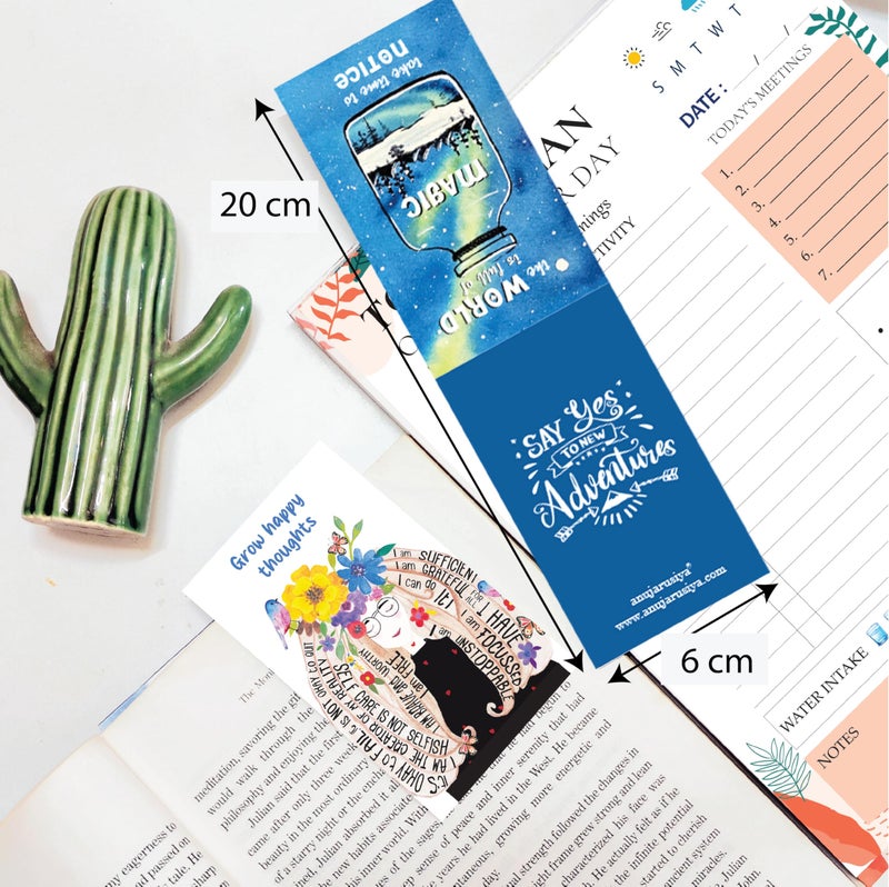 Antara Positive Affirmation Magnetic Bookmarks with Quotes | Set of 5 | Digitised Handpaintings | Laminated Matte Finish | Best Gift for bibliophiles | 2.25" X 3.8" | Magnetic Clip Attachment - Image 5