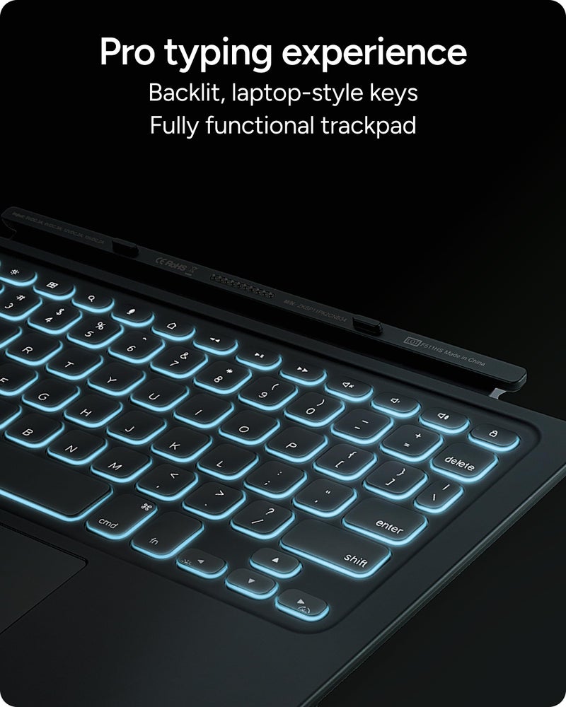 ZAGG Pro Keys Connect iPad Pro 13" (M5)/ (M4) Keyboard Case â€“ USBâ€‘C Direct Connect Keyboard with Trackpad, Detachable Backlit Keys, 6.6â€¯ft Drop Protection, Kickstand & Dual USBâ€‘C Ports, Black - Image 3