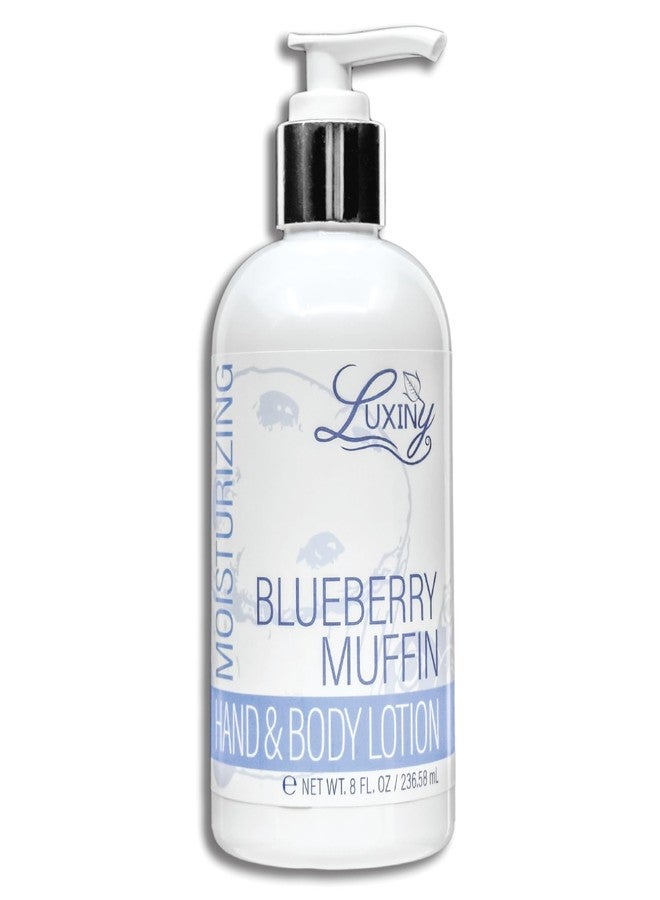 Luxiny Daily Vegan Hand & Body Lotion for Dry Skin,Made with Jojoba Oil & Vitamin E, USA Made, Non Greasy Phthalate/Sulfate/Paraben Free & Cruelty-Free Formula, 8 oz (8 oz, Blueberry Muffin - Image 1