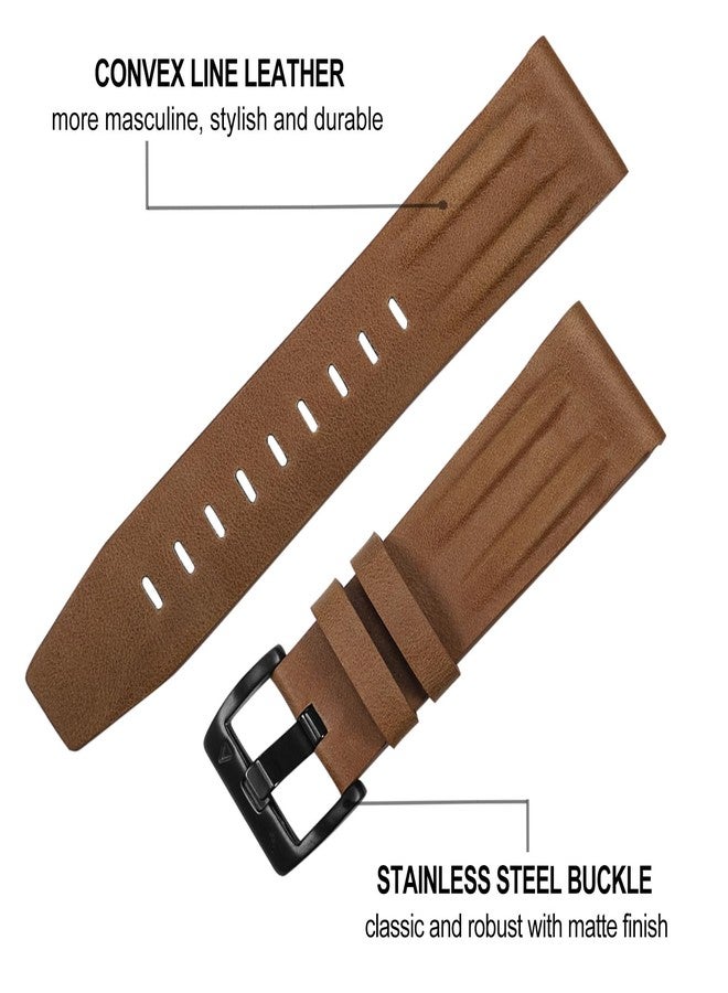 TRUMiRR Band for Garmin Fenix 8 43mm / 7S / 6S / 5S, 20mm Genuine Leather Watchband Quick Fit Strap for Epix Pro 42mm / Instinct 2S / Approach S70 42mm - Image 3