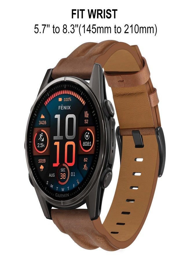 TRUMiRR Band for Garmin Fenix 8 43mm / 7S / 6S / 5S, 20mm Genuine Leather Watchband Quick Fit Strap for Epix Pro 42mm / Instinct 2S / Approach S70 42mm - Image 4