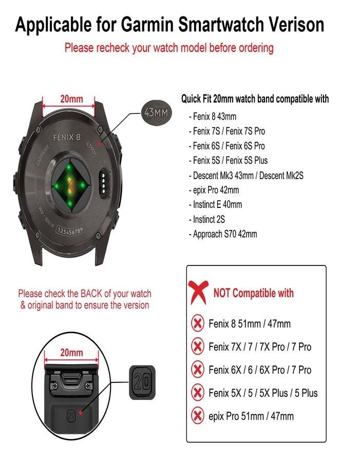 TRUMiRR Band for Garmin Fenix 8 43mm / 7S / 6S / 5S, 20mm Genuine Leather Watchband Quick Fit Strap for Epix Pro 42mm / Instinct 2S / Approach S70 42mm - Image 5