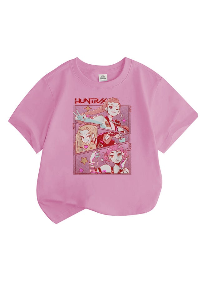 Best Seller Kpop Anime Cartoon Print Fashion Kids Short Sleeve T-shirt Loose Casual Top - Image 1