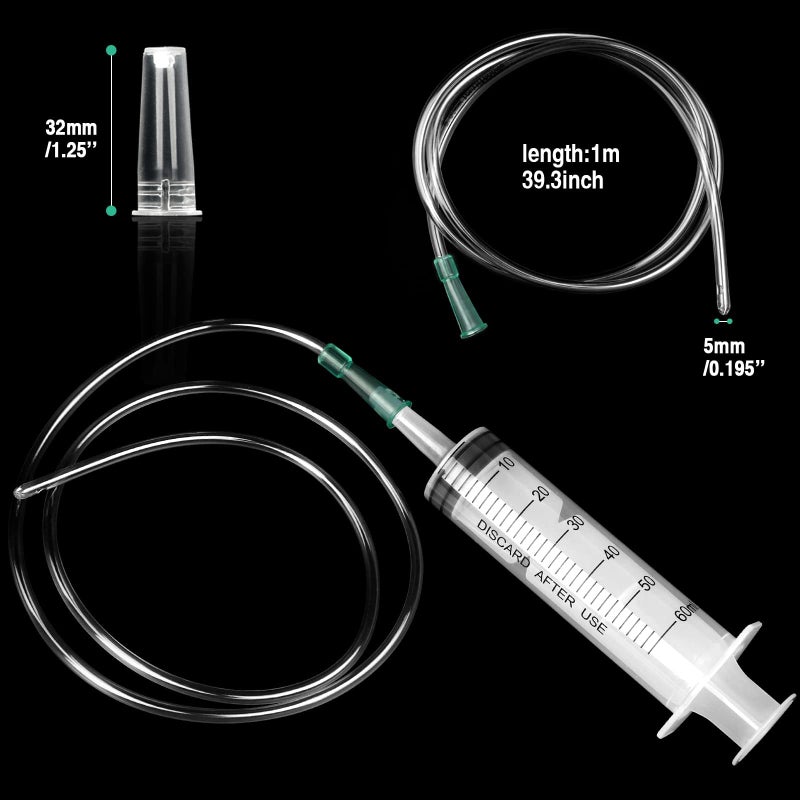GOTFUN 5 Pcs 60ml Syringes, Plastic Syringe with Sealing Cap and Tube - Image 3