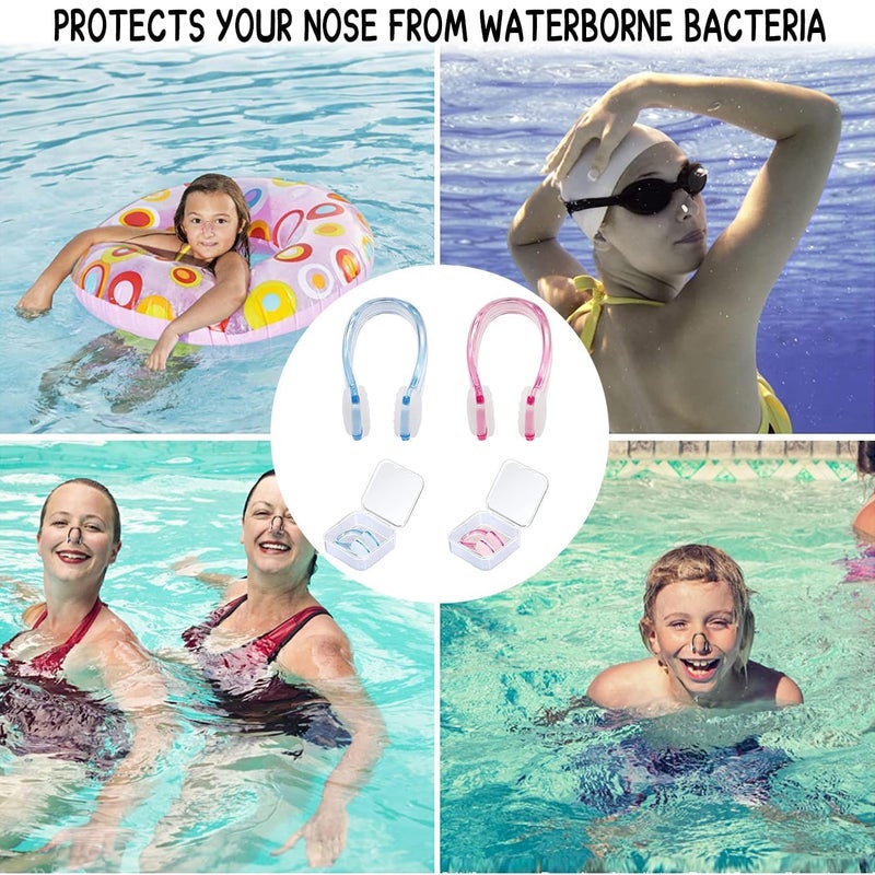 DreamAug Swimming Nose Clips 2-Pack â€“ Soft Silicone Waterproof Nose Plugs with Storage Cases, Non-Slip & Comfortable Fit for Adults, for Pool Training & Water Sports(Blue, Pink) - Image 5