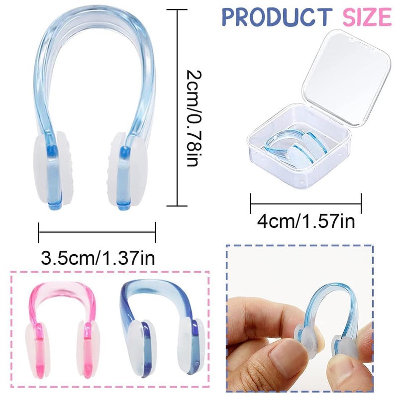 DreamAug Swimming Nose Clips 2-Pack â€“ Soft Silicone Waterproof Nose Plugs with Storage Cases, Non-Slip & Comfortable Fit for Adults, for Pool Training & Water Sports(Blue, Pink) - Image 2
