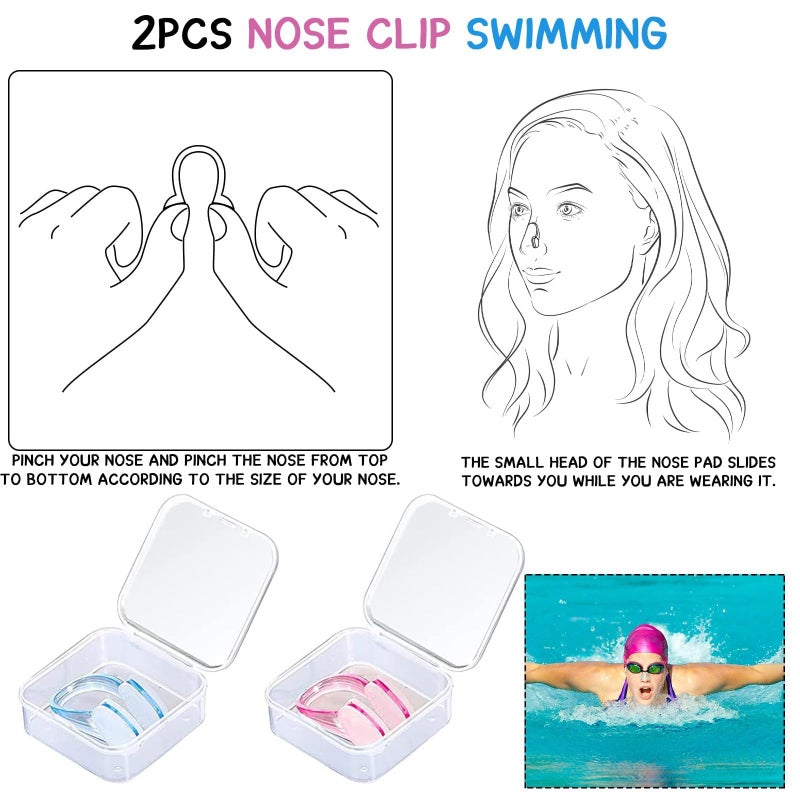 DreamAug Swimming Nose Clips 2-Pack â€“ Soft Silicone Waterproof Nose Plugs with Storage Cases, Non-Slip & Comfortable Fit for Adults, for Pool Training & Water Sports(Blue, Pink) - Image 4